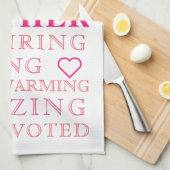 Mother Modern Typografy Pink Heart Geschirrtuch (Viertel Falte)