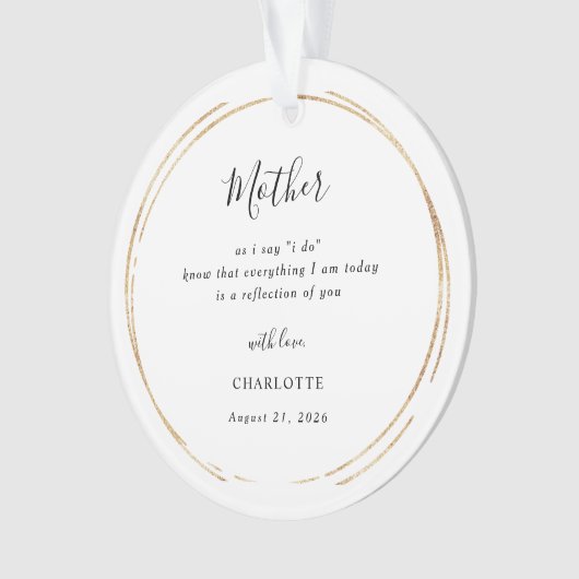 Mother/Mum Of The Bride Keepsake Ornament (Vorderseite)