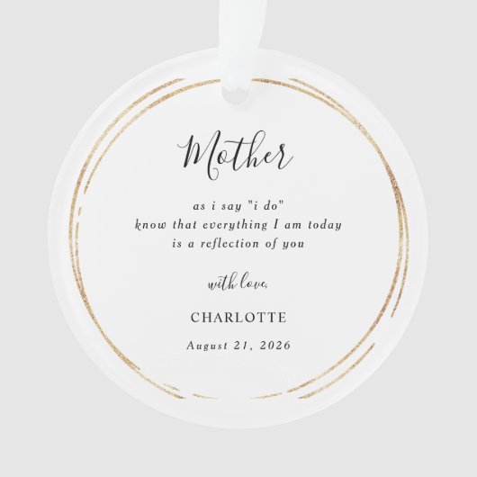 Mother/Mum Of The Bride Keepsake Ornament (Vorderseite)