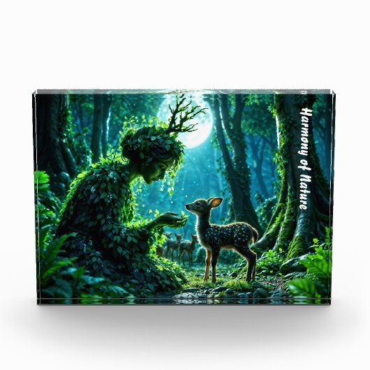 Mother nature's gentle touch on a spotted fawn fotoblock (Vorderseite)