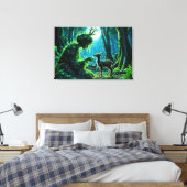 Mother nature's gentle touch on a spotted fawn leinwanddruck (Insitu (Schlafzimmer))