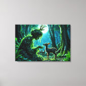 Mother nature's gentle touch on a spotted fawn leinwanddruck (Vorderseite)