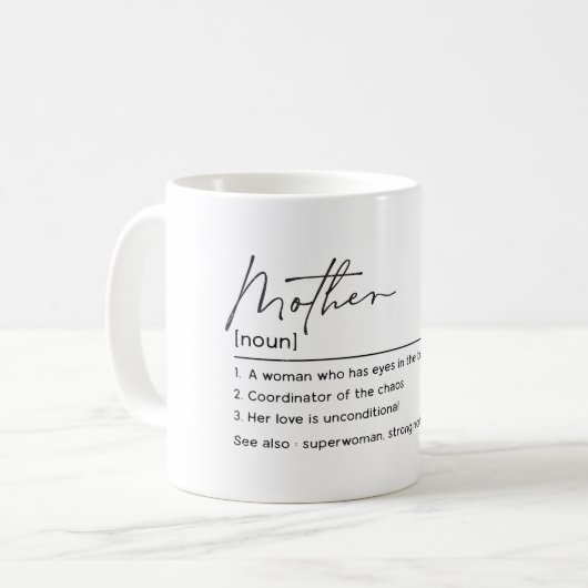 Mother Noun Funny Mother's Day Gift Kaffeetasse (Vorderseite Links)