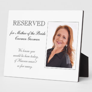 Mother of Bride Reserved Foto Memorial Wedding Fotoplatte