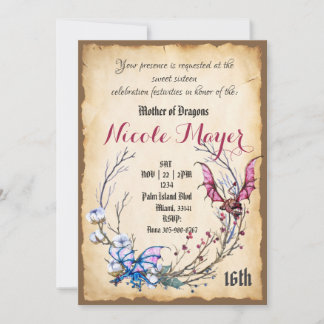Mother of Dragons 16 . Geburtstag Einladung