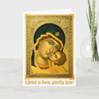 Mother of God Glykophilousa — Icon Christmas card Feiertagskarte