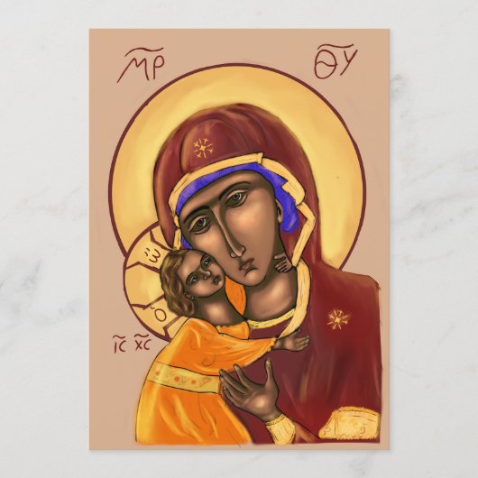 Mother of God Paper Icon Card Dankeskarte (Vorderseite)