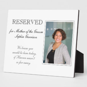 Mother of Groom Reserved Foto Memorial Wedding Fotoplatte
