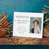 Mother of Groom Reserved Foto Memorial Wedding Fotoplatte (Seite)