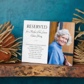 Mother of Groom Save A Seat Photo Memorial Wedding Fotoplatte (Seite)