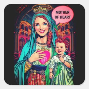 Mother of Heart Quadratischer Aufkleber