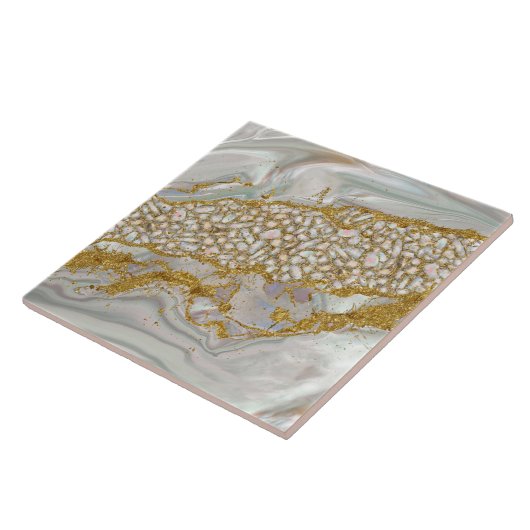 Mother of pearl and gold Abstract Fliese (Seite)