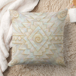 Mother of Pearl Navajo Pattern Throw Pillow Kissen