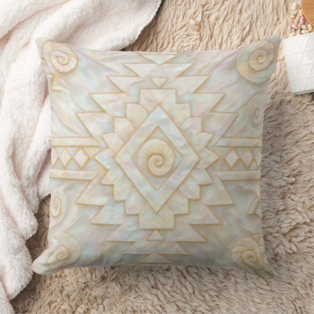 Mother of Pearl Navajo Pattern Throw Pillow Kissen (Decke)