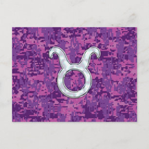 Mother of Pearl Stier-Zodiakzeichen auf Digital Ca Postkarte