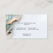 Mother of Pearl Teal Gold Fluid Alcohol Ink Visitenkarte (Rückseite)