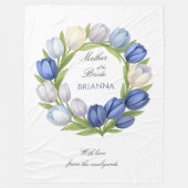 Mother of the Bride Blue Tulips Wedding Gift   Fleecedecke (Vorderseite)