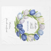 Mother of the Bride Blue Tulips Wedding Gift   Fleecedecke (Vorderseite (Horizontal))