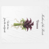 Mother of the Bride Calla Lily Wedding Party Gift Fleecedecke (Vorderseite (Horizontal))