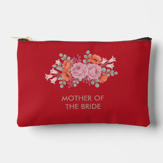 Mother of the Bride Floral Red Pouch Zubehörtasche