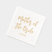 Mother of the Bride Gold White Wedding Servietten Mit Folie (Links)