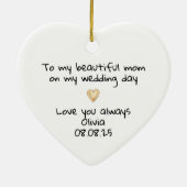 Mother of the Bride Heart Keepsake Keramik Ornament (Hinten)