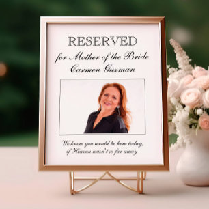 Mother of the Bride Photo Memorial Chair Wedding Poster
