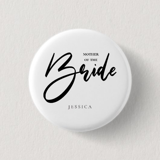Mother of the Bride Tribe, Team Black Typography Button (Vorderseite)