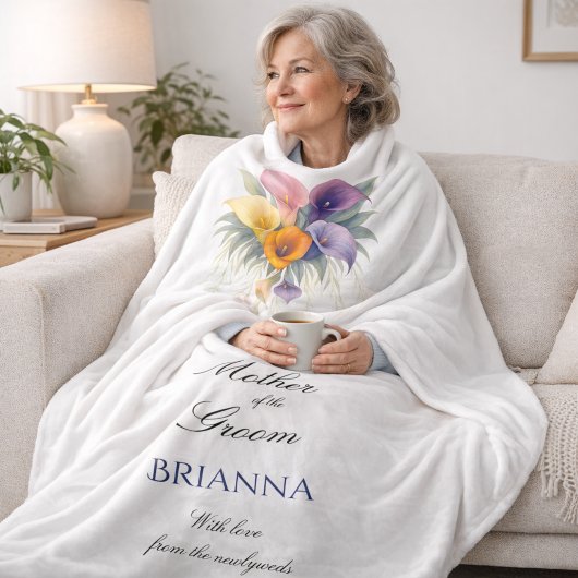 Mother of the Groom Calla Lilies Wedding Gift  Fleecedecke