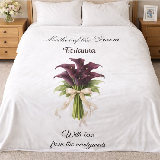 Mother of the Groom Calla Lily Wedding Party Gift  Fleecedecke