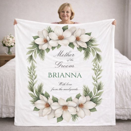 Mother of the Groom Magnolia Wedding Gift   Fleecedecke