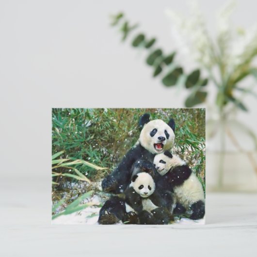 Mother Panda Postkarte (Stehend Vorderseite)