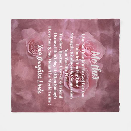 Mother Personalize Fleece Blanket (Vorderseite (Horizontal))