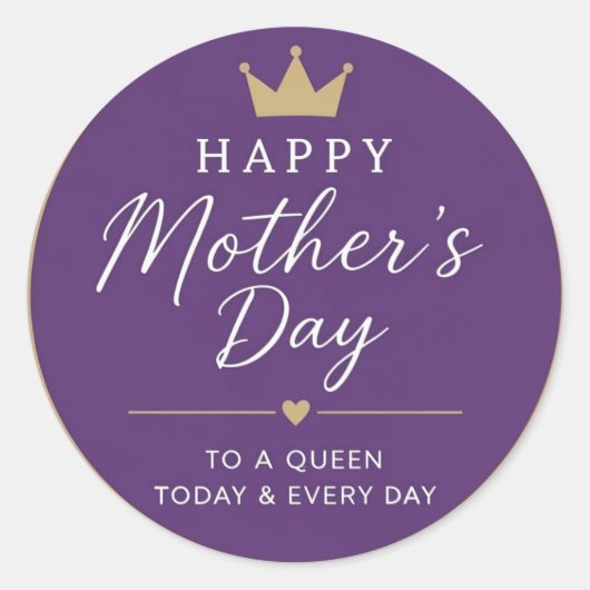 Mother Queen Classic Round Sticker (Vorderseite)