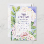 Mother’s Day Blessing Bible Verse Floral Postkarte (Vorne/Hinten)