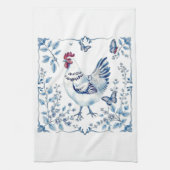 Mother’s Day Blue Porcelain Farmhouse Chicken Geschirrtuch (Vertikal)