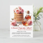 Mother’s Day Breakfast Invitation – Pancakes Roses Einladung (Stehend Vorderseite)