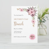 Mother´s Day Brunch Invitation Einladung (Stehend Vorderseite)