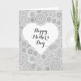 Mother’s Day Card: Adult Coloring Karte
