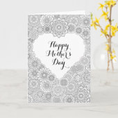 Mother’s Day Card: Adult Coloring Karte (Gelbe Blume)