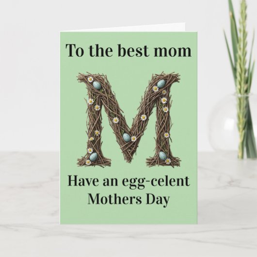 Mother’s Day Card Cute Rustic Floral Letter Karte (Vorderseite)
