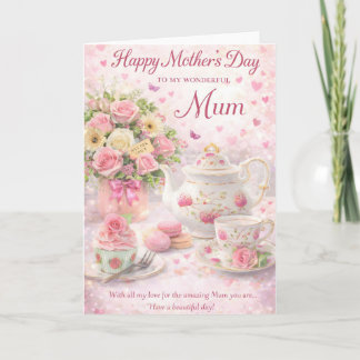 Mother’s Day Card for Mum – Floral Tea Design Karte