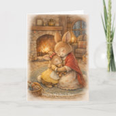 Mother’s Day Card – Rabbit Cozy Embrace Karte (Vorderseite)