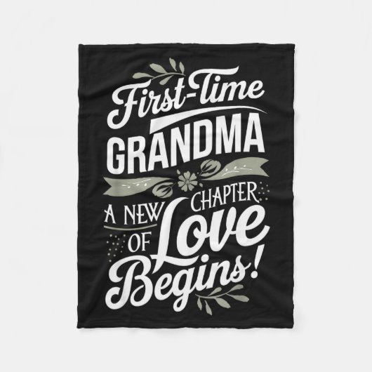Mother’s Day First Time Grandma Cute New Granhild  Fleecedecke (Vorderseite)