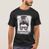 Mother s Day Gammy Life Bleaches Messy Bun Leopard T-Shirt (Vorderseite)