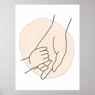 Mother’s Day Minimalist Parent & Child Line Art Poster
