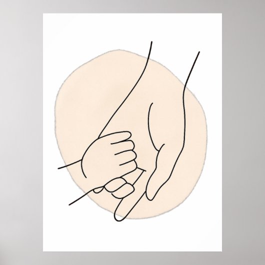 Mother’s Day Minimalist Parent & Child Line Art Poster (Vorne)
