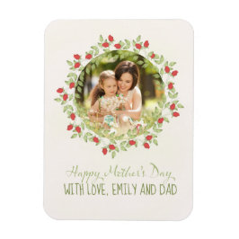 Mother’s Day Minimalist Rose Watercolor Wreath Magnet