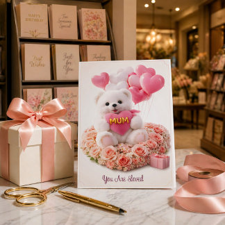 Mother’s Day Teddy Bear Card | “You Are Loved" Karte