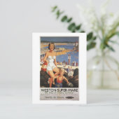 Mother & Son on Beach Railposter Postkarte (Stehend Vorderseite)